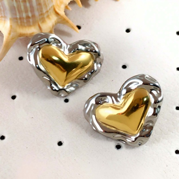 Luxe 18k Gold Plated Stainless Steel Statement Earrings - Picture 7 of 7